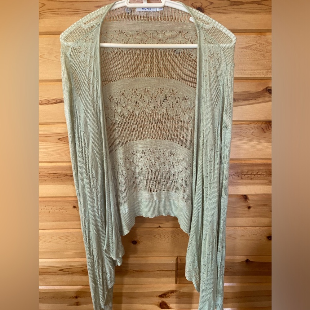 Light mint green waterfall cardigan. L